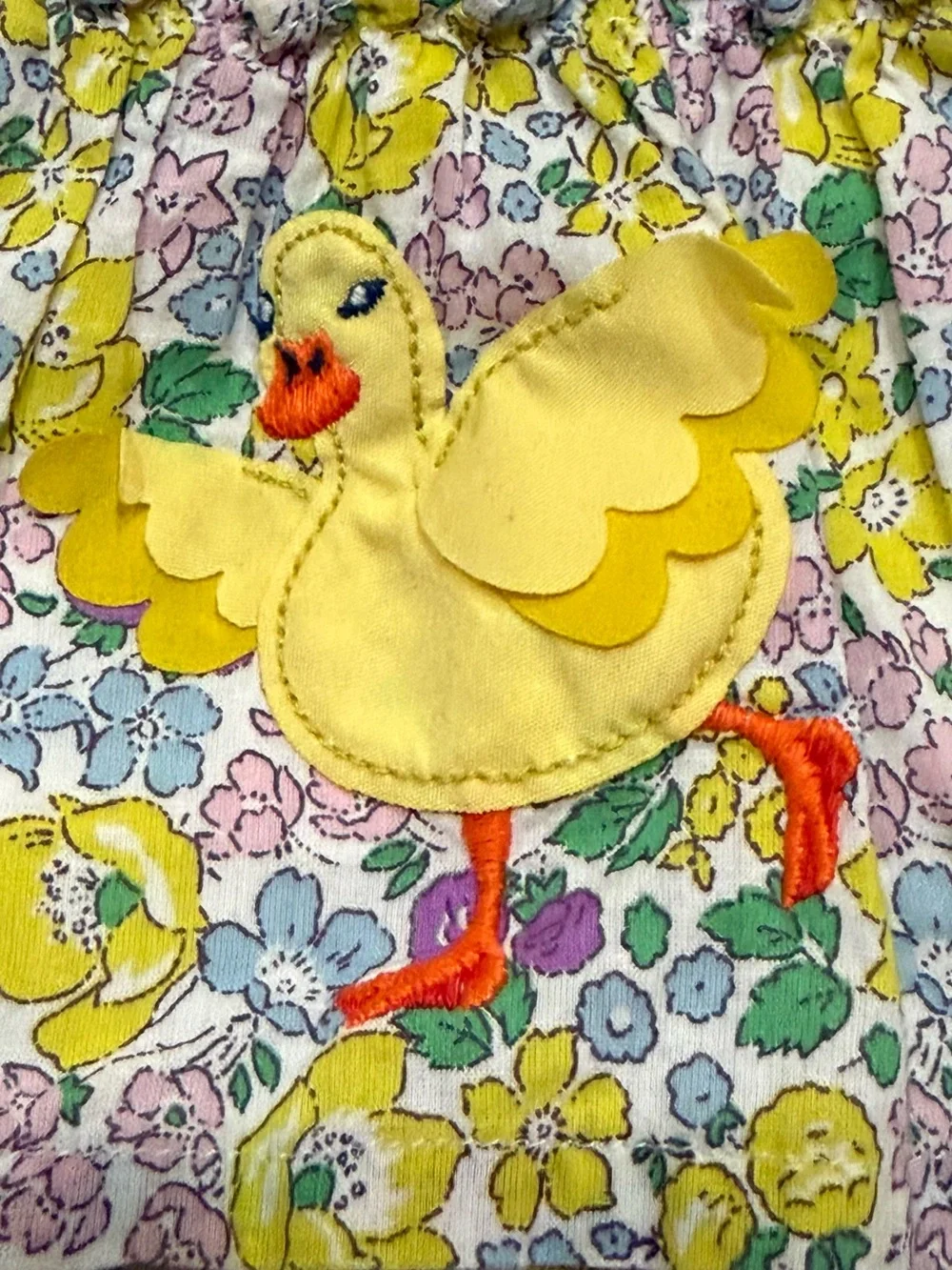 Mini Boden Girls Multicolored Floral Duck Appliqué Skirt Size 2-3Y